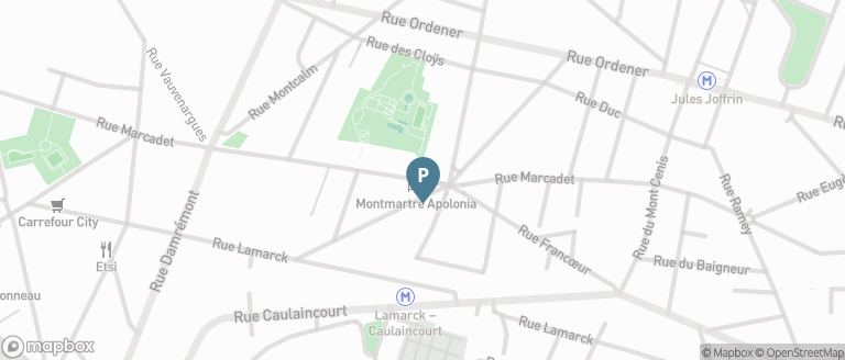 Carte parking Saemes Marcadet