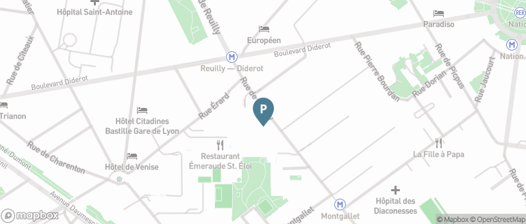 Carte parking Saemes Reuilly Diderot