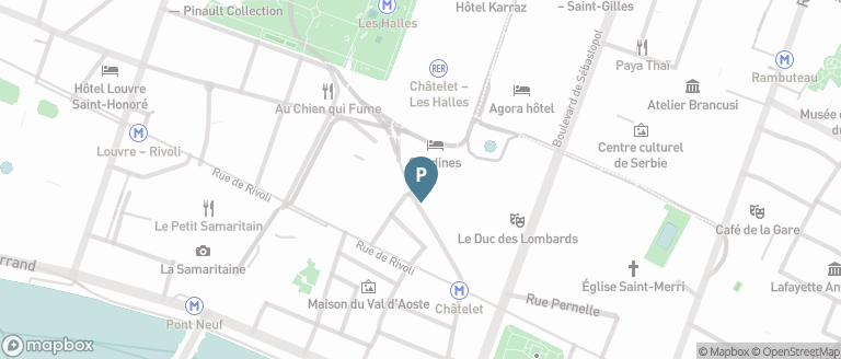 Carte parking Saemes Les Halles St Eustache