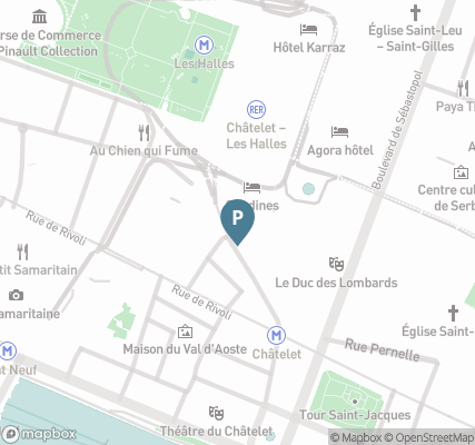 Carte parking Saemes Les Halles St Eustache