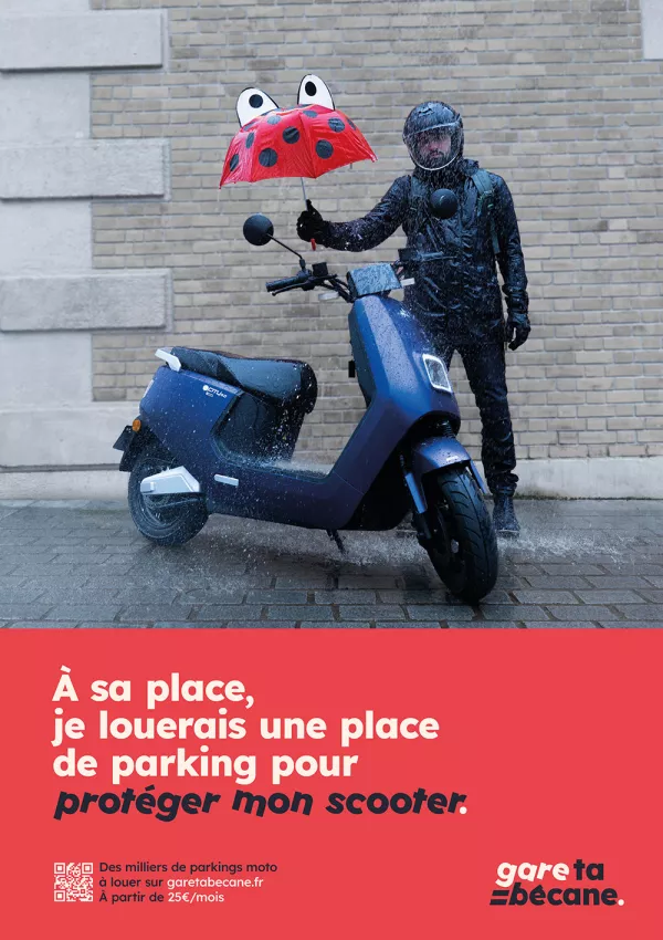 Affiche Parapluie Gare ta Bécane
