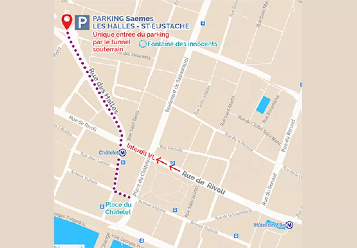Plan accès Les Halles St Eustache